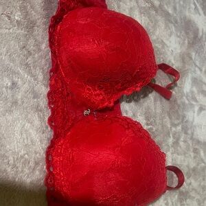 Juicy Couture Red Lace Push-Up Bra
